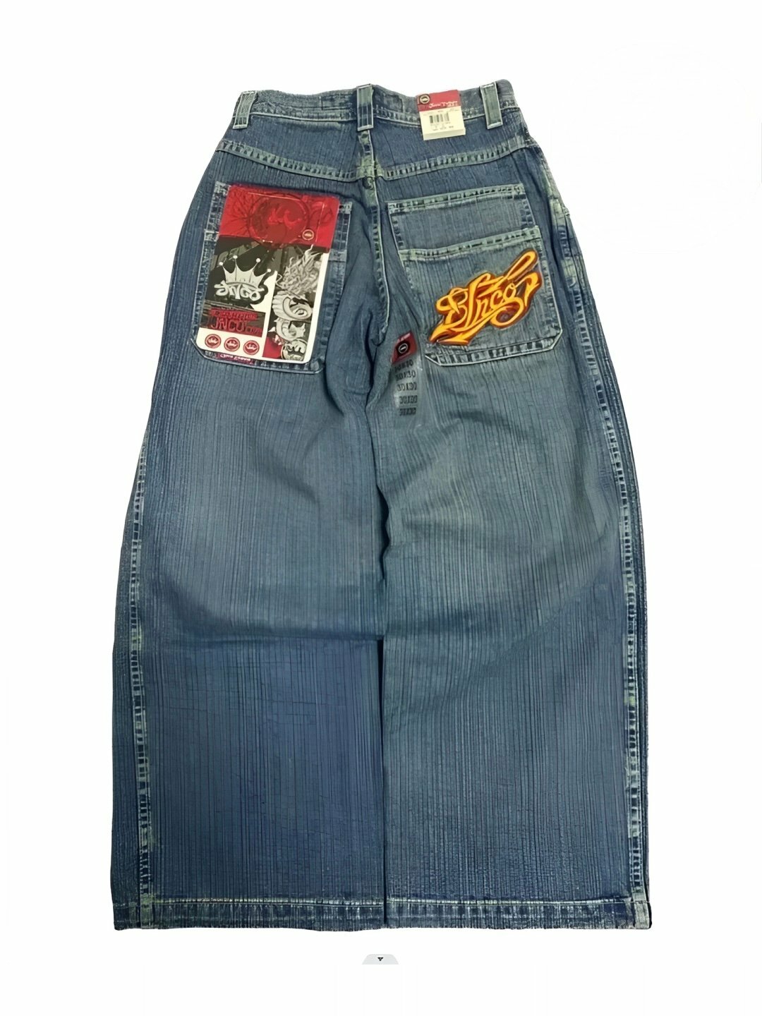 Джинсы багги , размер S-XL, cиний