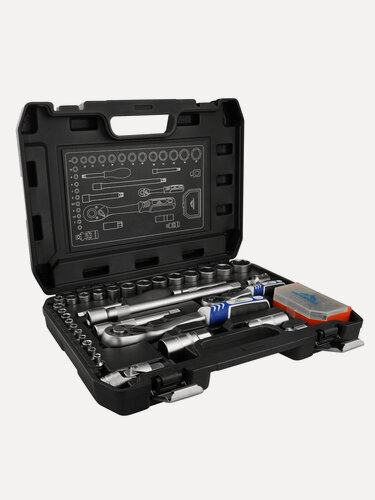 Изображение товара Набор инструментов 64 предмета VertexTools 1/4" 1/2", хромосатированное покрытие