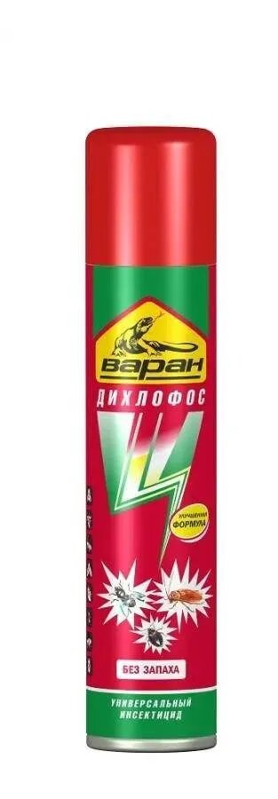 Дихлофос варан 190мл. Форте зеленый универс (от ползающ. и летающ) б/запаха аэрозоль 324804 (Сибиар) (арт. 28933)