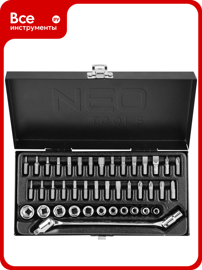 Набор сменных головок NEO Tools 1/4 41 шт 08-603