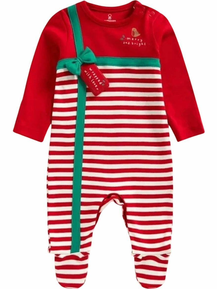 Комбинезон mothercare закрытая стопа размер 56 белый-красный