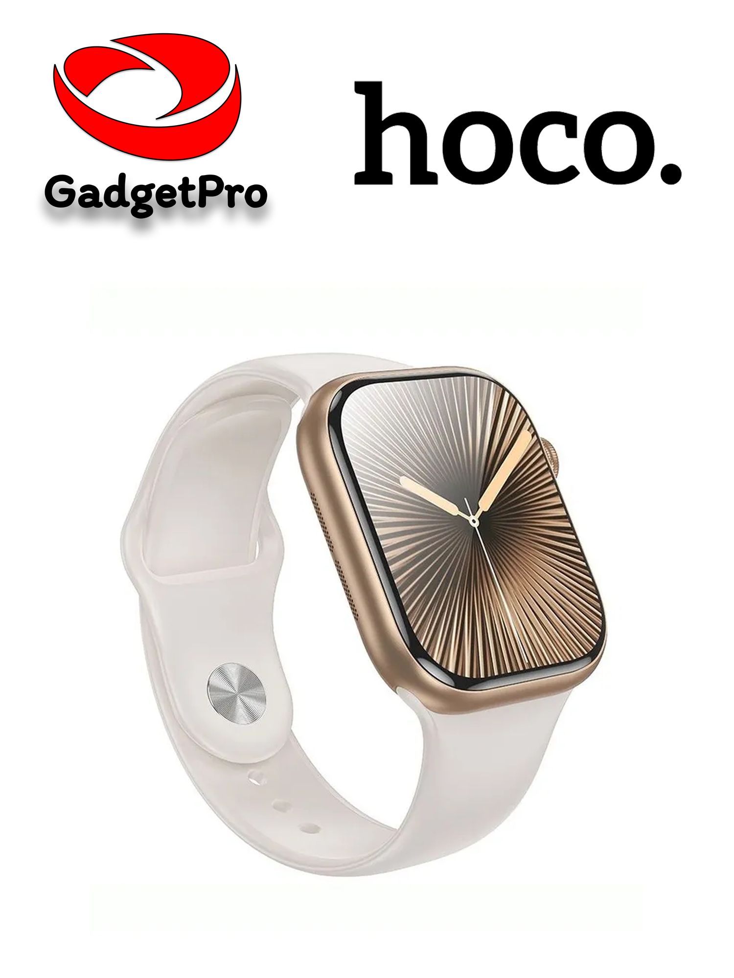 Смарт-часы Hoco Y30 2.0", Bluetooth 5.0, звонки, IPX5, пульс, шагомер, золотой