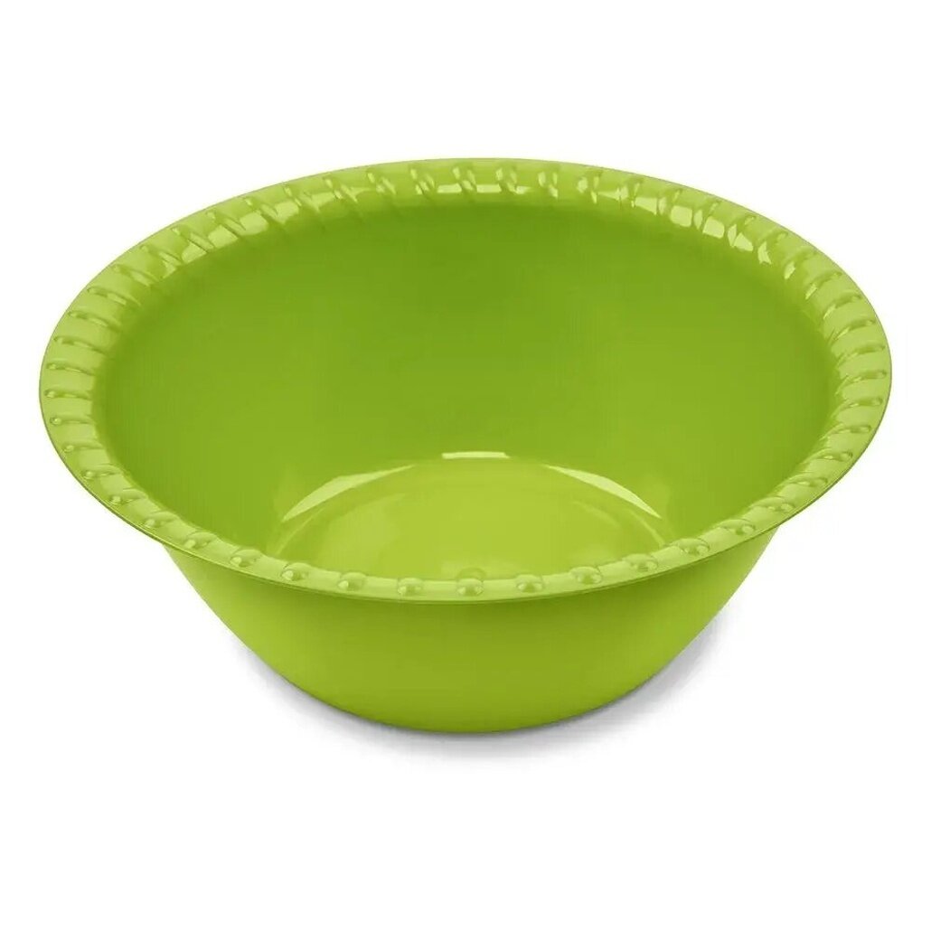 Миска-салатница 0.8л универсальная оливковая пластик рельефный край