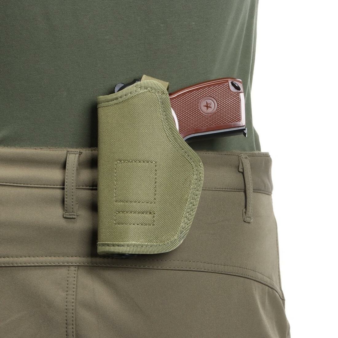 Кобура универсальная Attack поясная со скобой нейлоновая олива