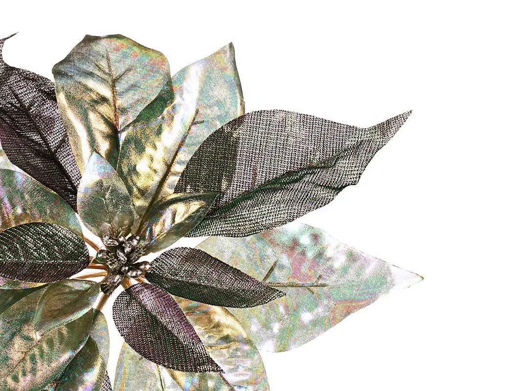 Пуансеттия перламутровая игра на клипсе 13 см Goodwill