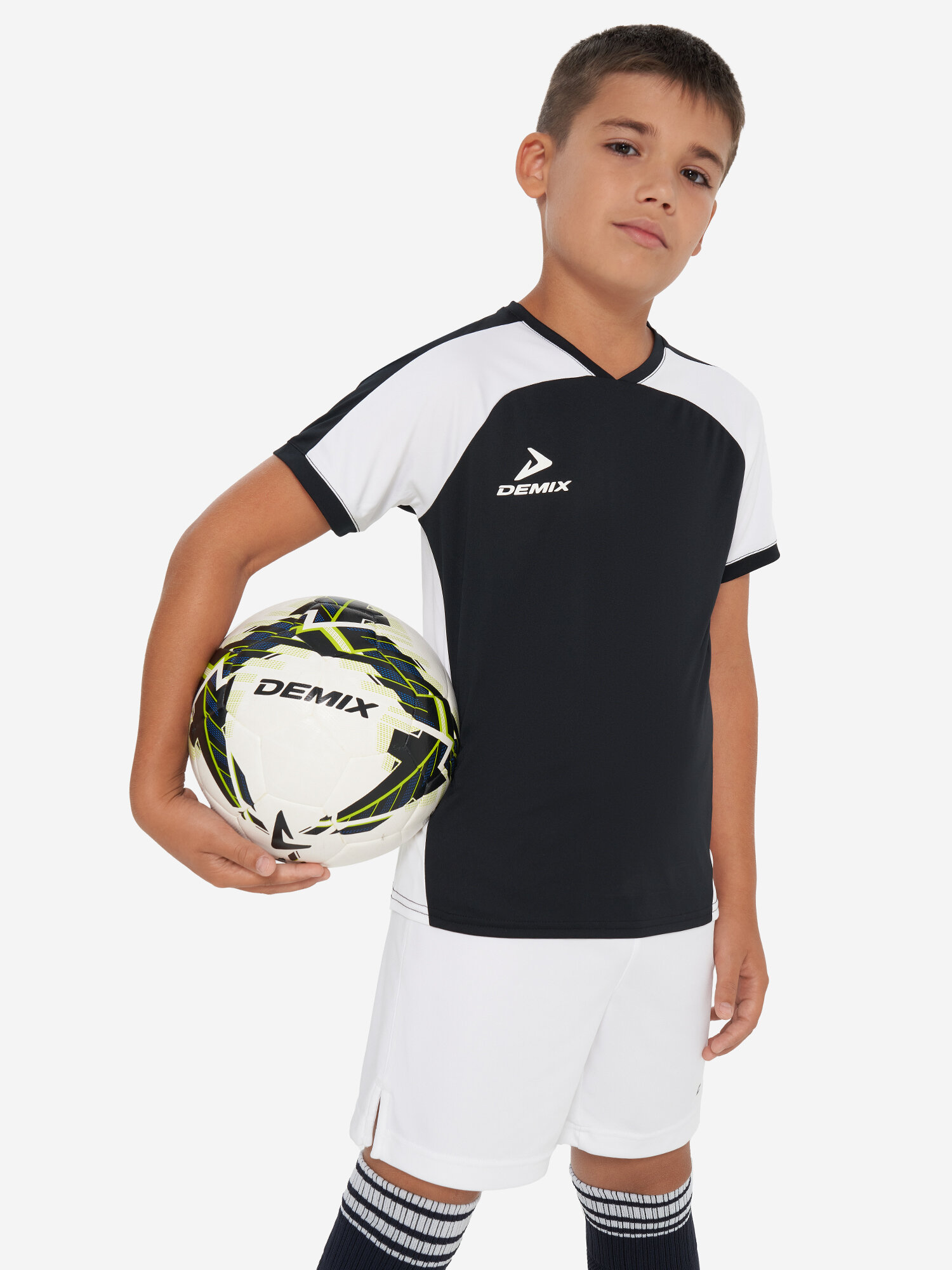 Футболка спортивная Demix, размер 146-152, черный/белый — фото 1