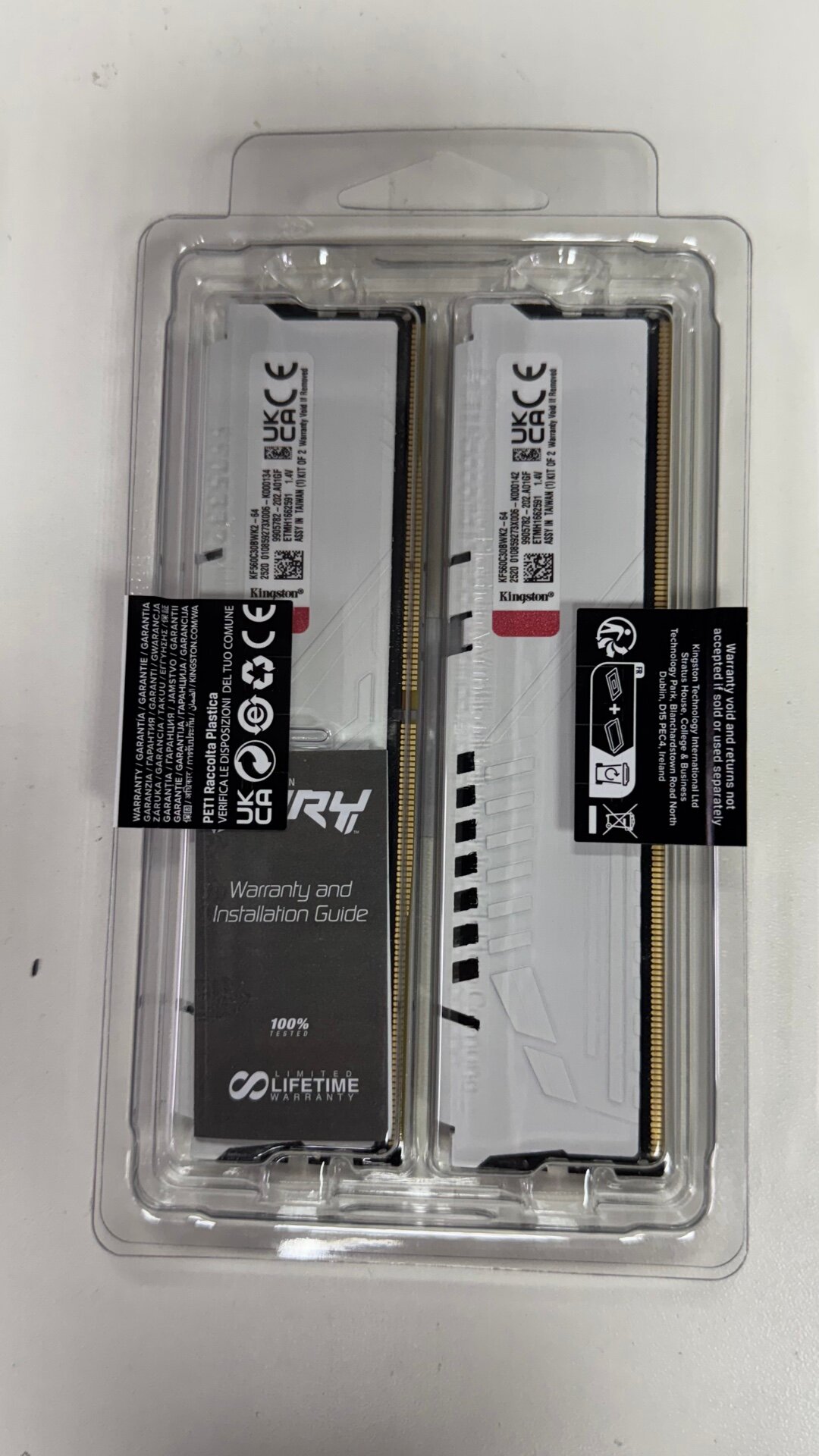 Оперативная память Kingston Fury Beast KF560C30BWK2-64 DDR5 - 2x 32ГБ 6000МГц, DIMM, White, Ret — фото 1