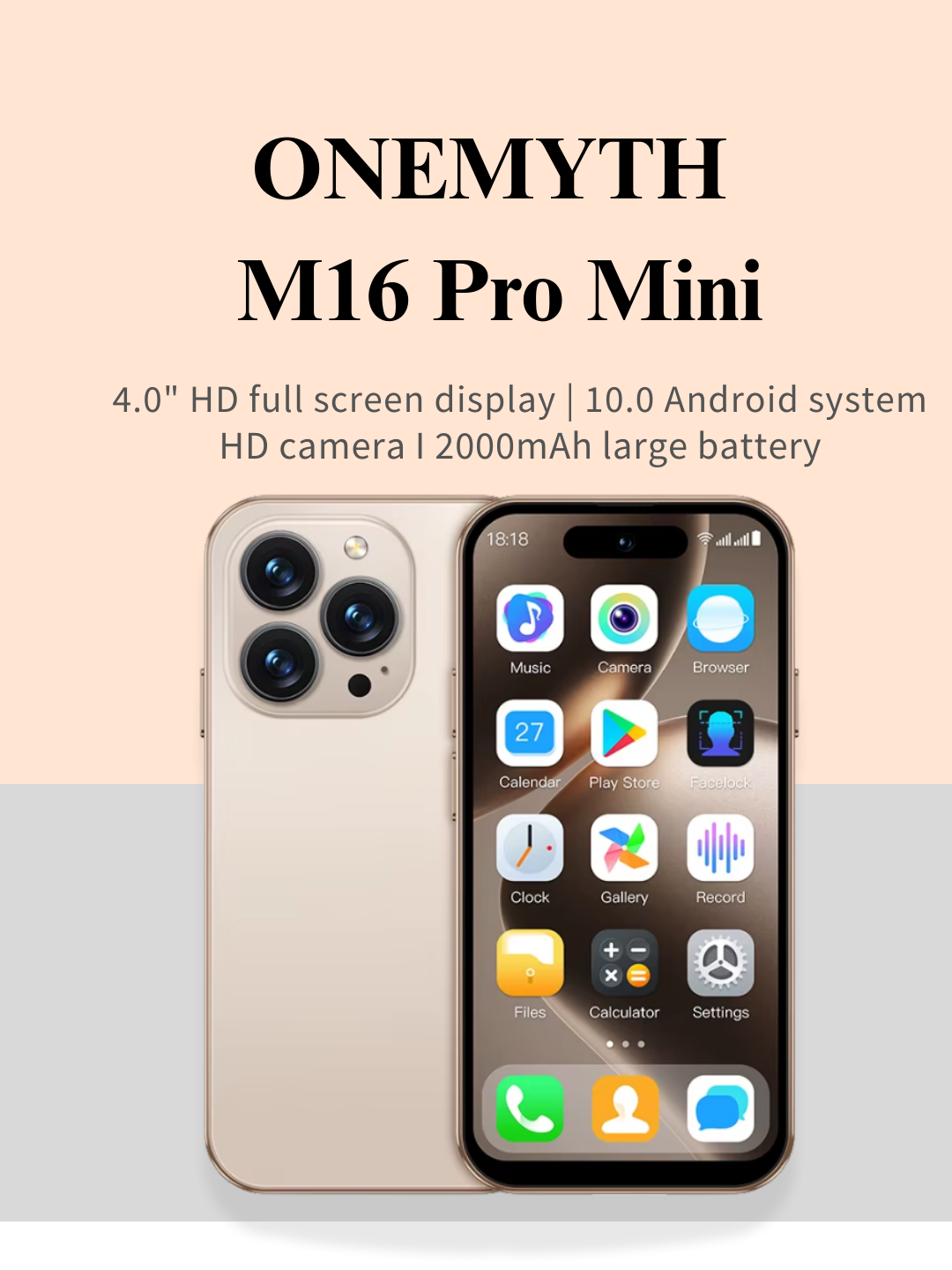 Смартфон Мобильный телефон Apple iPhone M16 Pro Max Mini (Knopk) Сенсорное управление (Dual Sim)