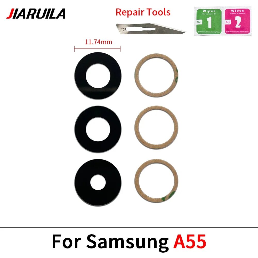 1 комплект стекла для задней камеры для Samsung A04 Core A16 4G A23 A36 A52S A54 A55 A56 5G крышка объектива задней камеры с клейкой наклейкой A55