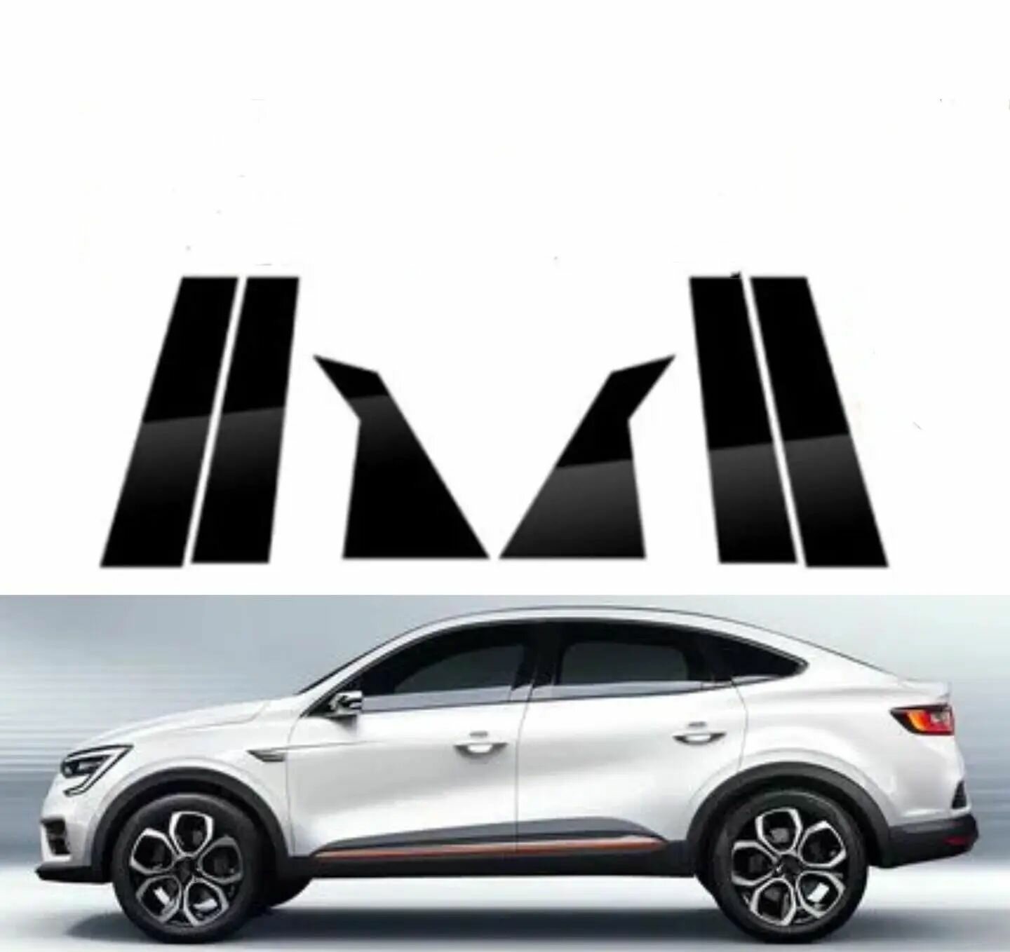 6 шт. глянцевых черных накладок на стойки дверей и окон BC для Renault XM3 / Samsung XM3 2020 2023 гг. выпуска, декоративные наклейки из ПК-пластика