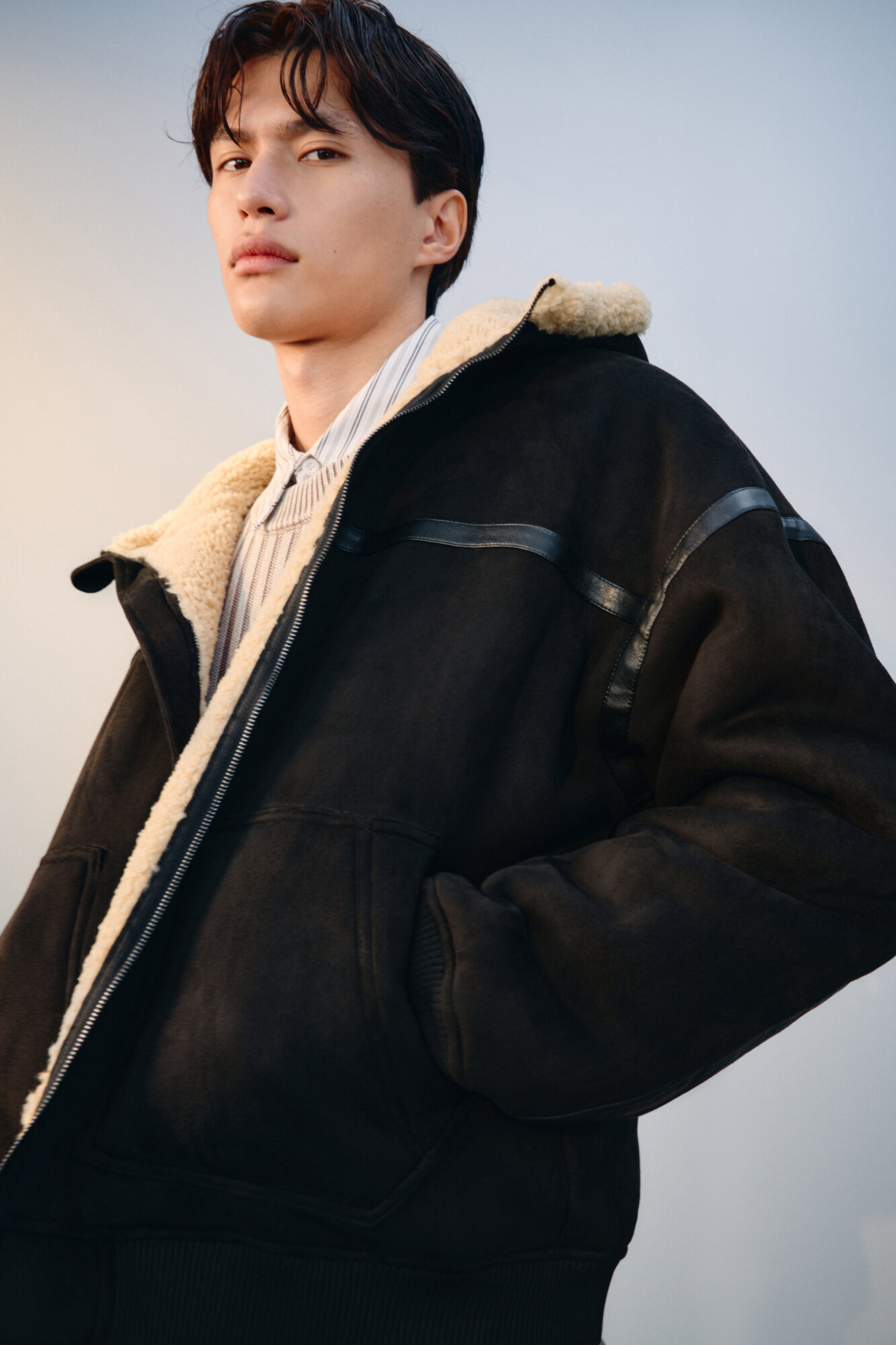 Дублёнка Befree Man Casual, размер L, черный