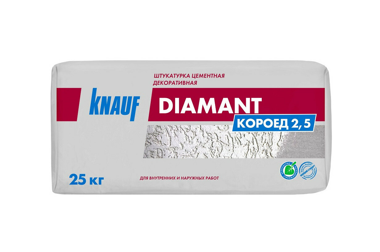 Штукатурка декоративная Knauf Диамант Короед 25 мм цементная 25 кг