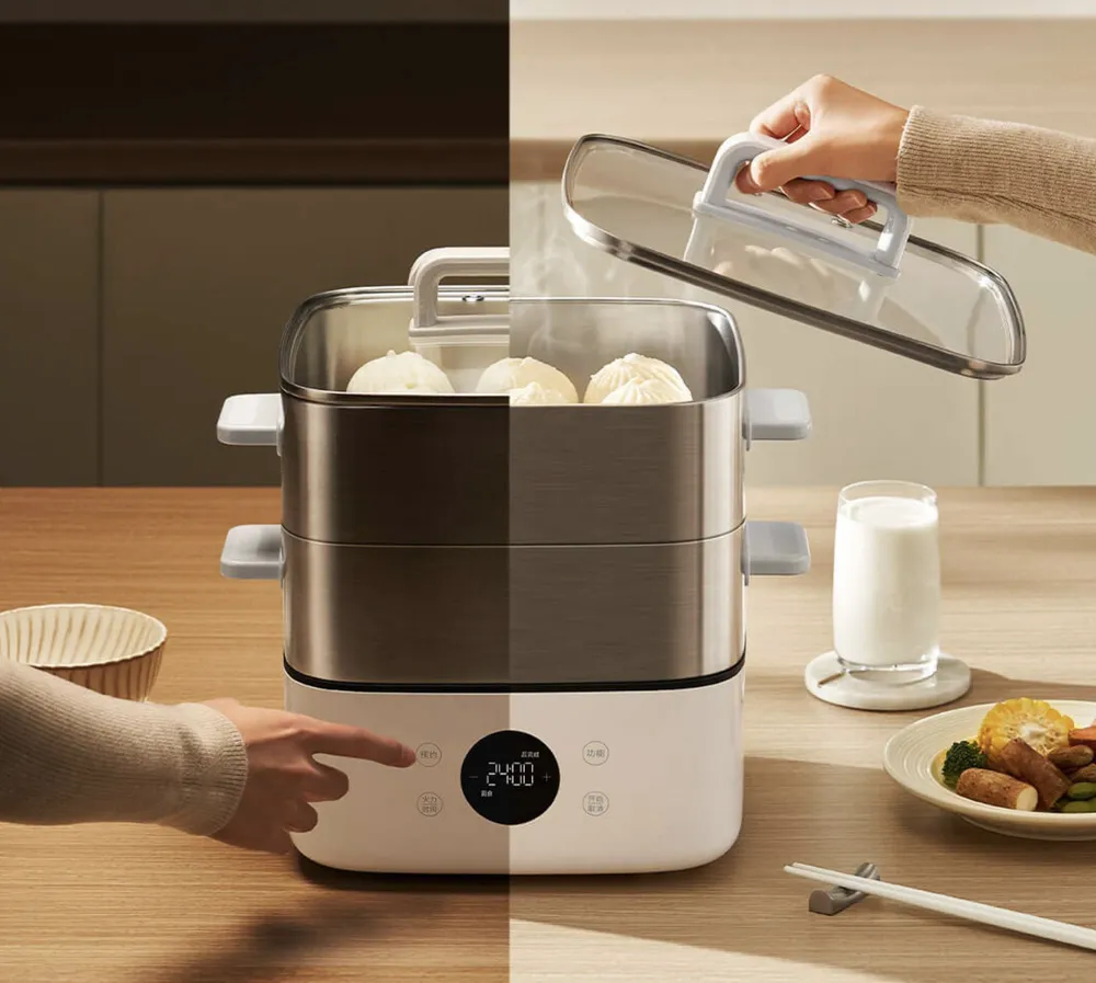 Изображение Пароварка Xiaomi Mijia S1, электрическая, многофункциональная, 13 л, 1500 Вт, белая