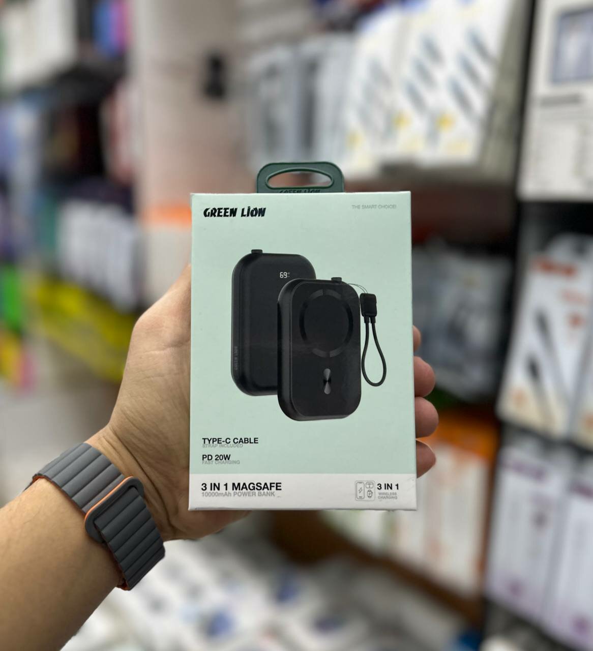 Портативный аккумулятор Green Lion 3-in-1 MagSafe 10000 мА·ч Power Bank