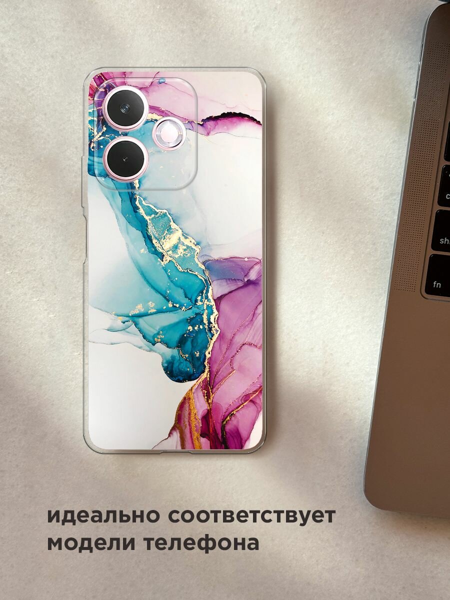 Чехол на Oppo A5 Pro / Оппо А5 Про с принтом "Розовые разводы рисунок" — фото 1