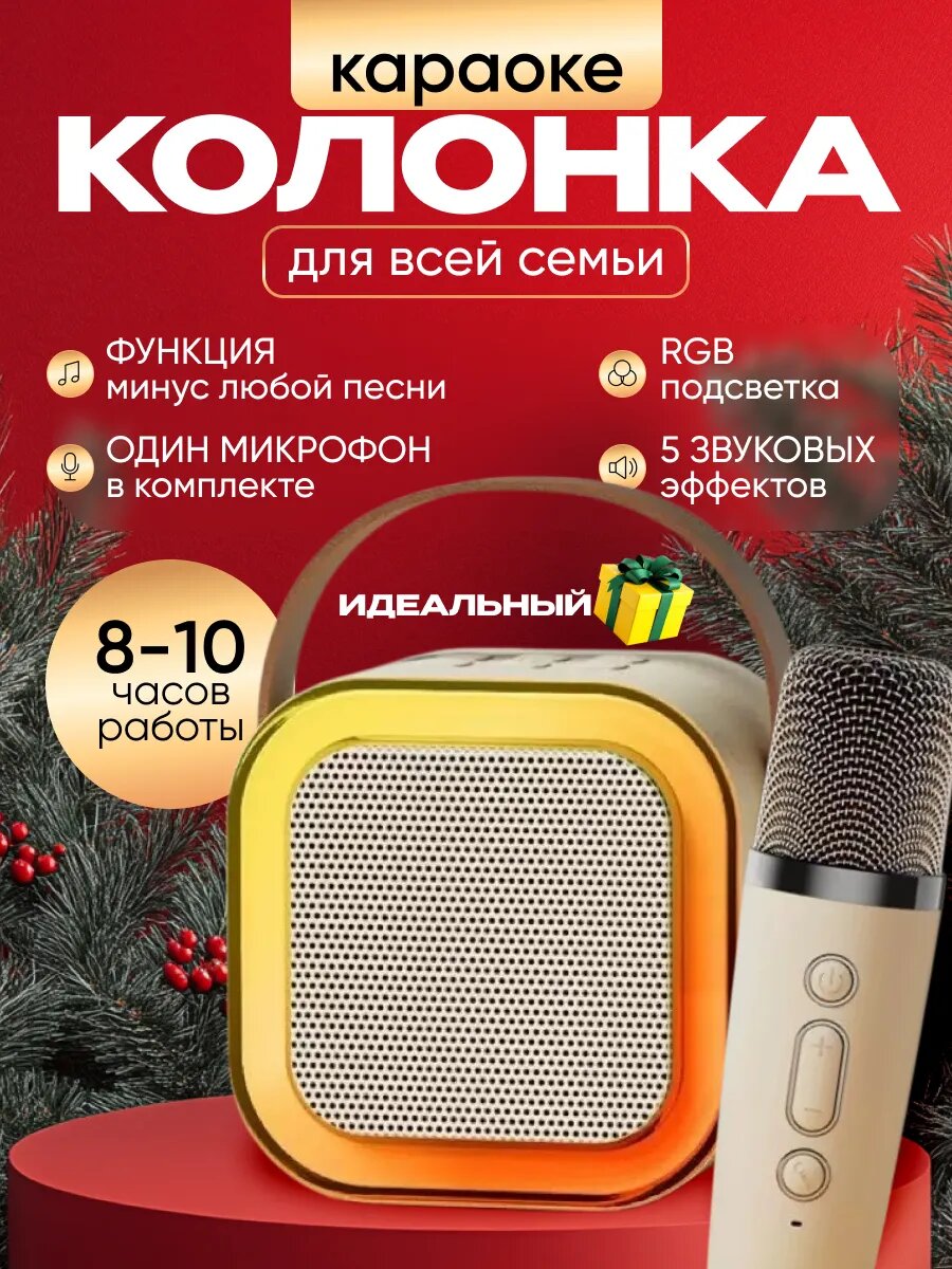 Караоке-система с микрофоном и колонкой для детей, с Bluetooth, 1 микрофон