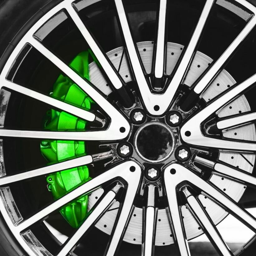 Покрытие глянцевое для суппортов и дисков, высокотемпературное K2 Brake Caliper Paint, 400 мл, Зелёное