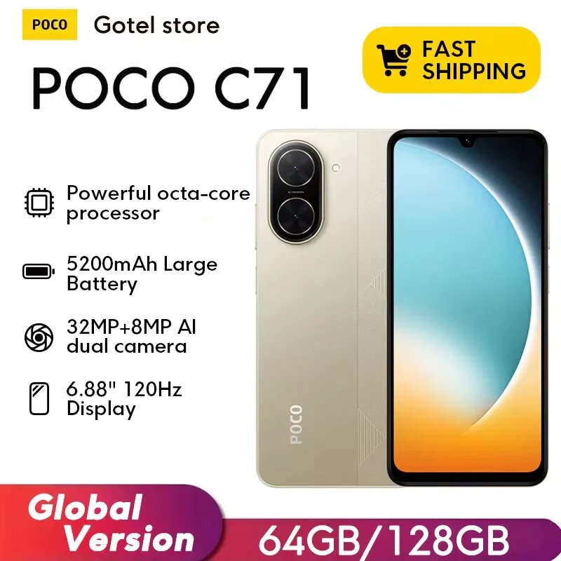 Смартфон Poco C71, 4/128ГБ, global, цвет голубой, – купить в
