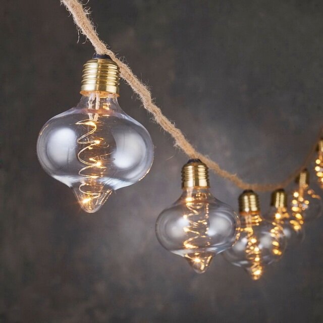 Ретро гирлянда Риверголд  10 ламп  теплые белые LED  3 15 м  IP20  Edelman  1070705