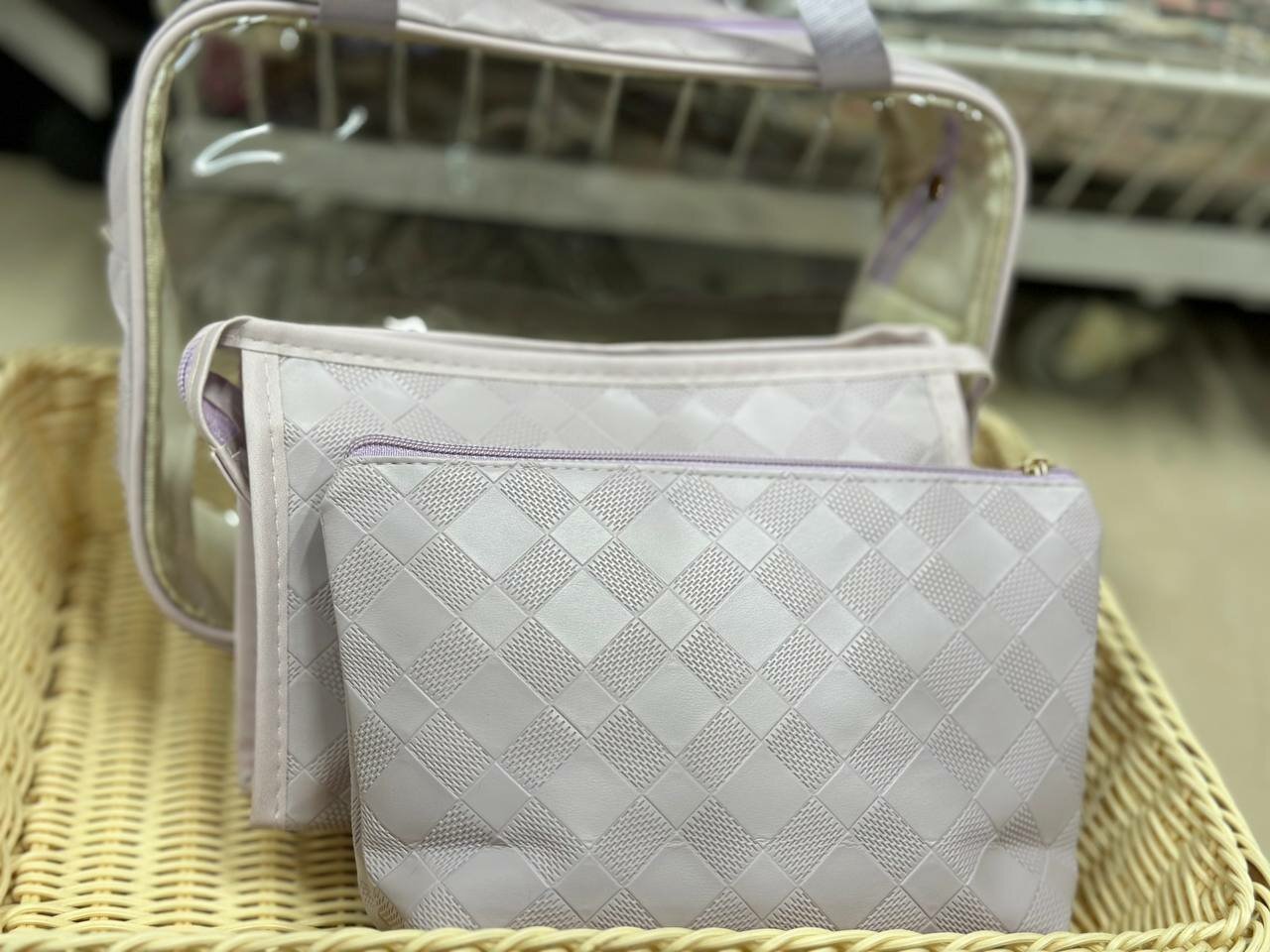 Комплект косметичек ширина: 15 см., высота: 20 см., длина: 15 см., , фиолетовый — фото 1