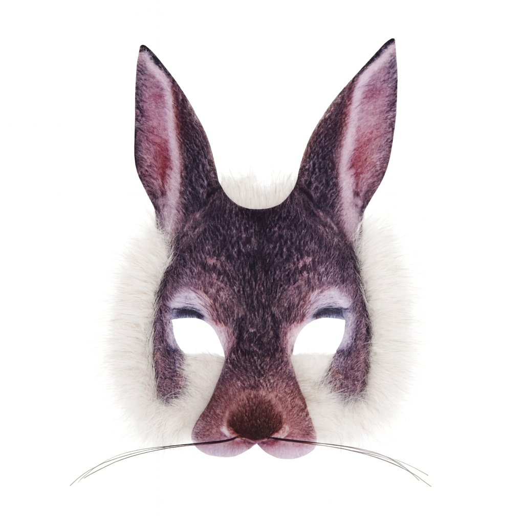 Карнавальная маска "Заяц", реалистичная, серая, пластик, 26x16 см