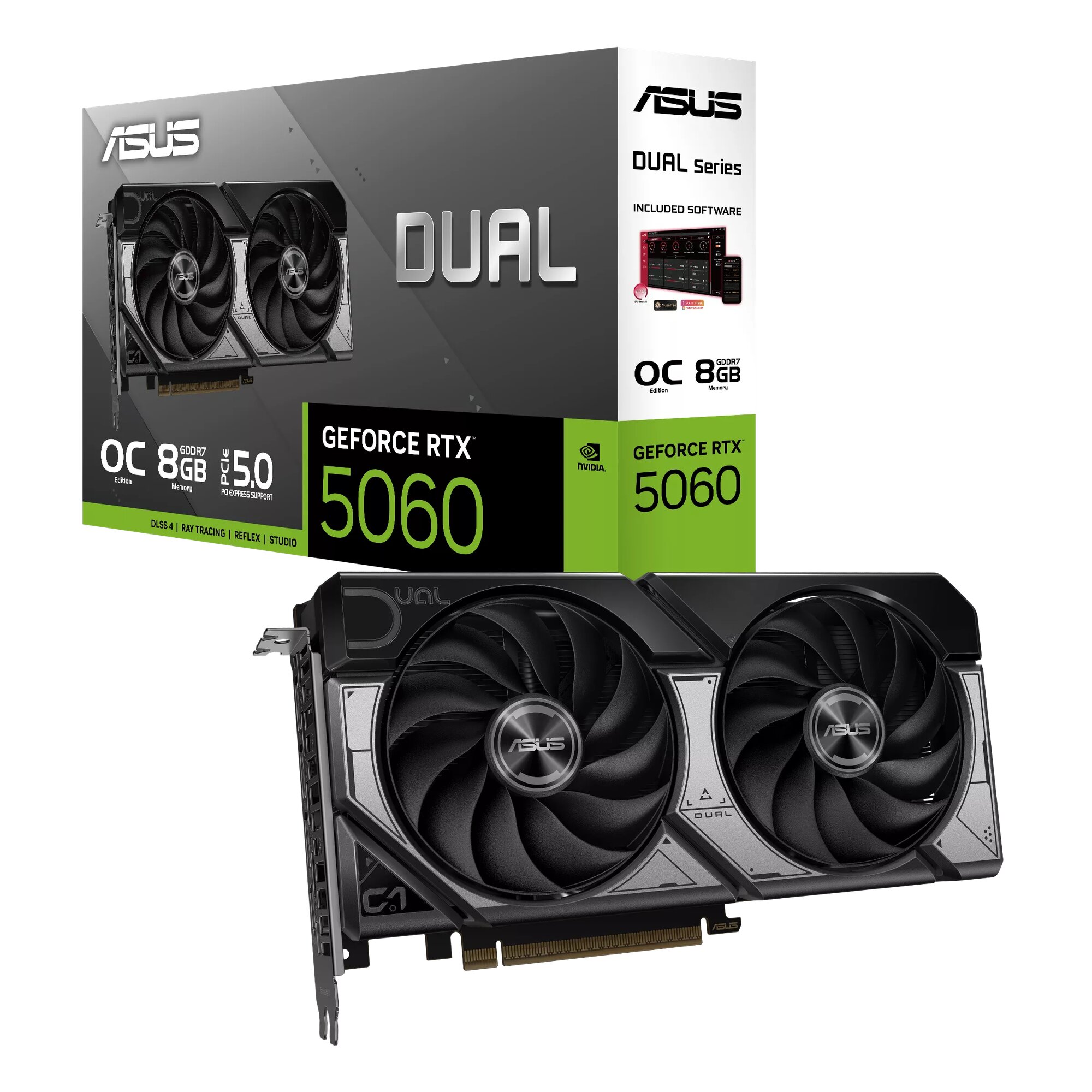 Видеокарта ASUS GeForce RTX 5060 DUAL OC 8GB GDDR7 (90YV0N12-M0NA00)