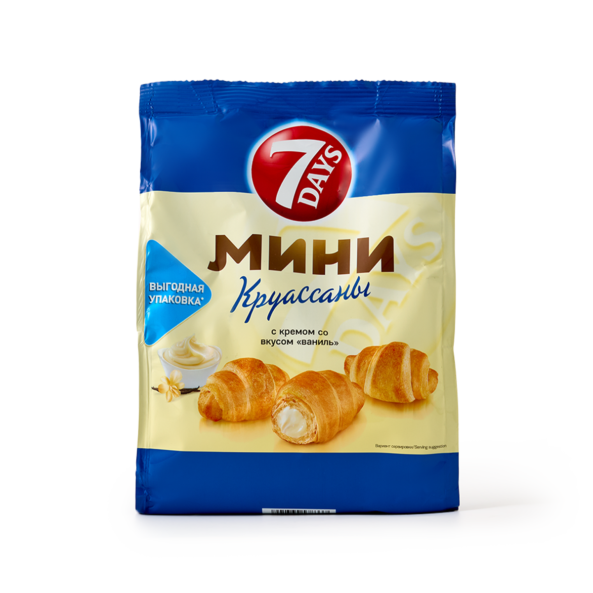 Круассаны мини 7 Days, c кремом, с ванильным вкусом, выгодная упаковка, 1 шт.