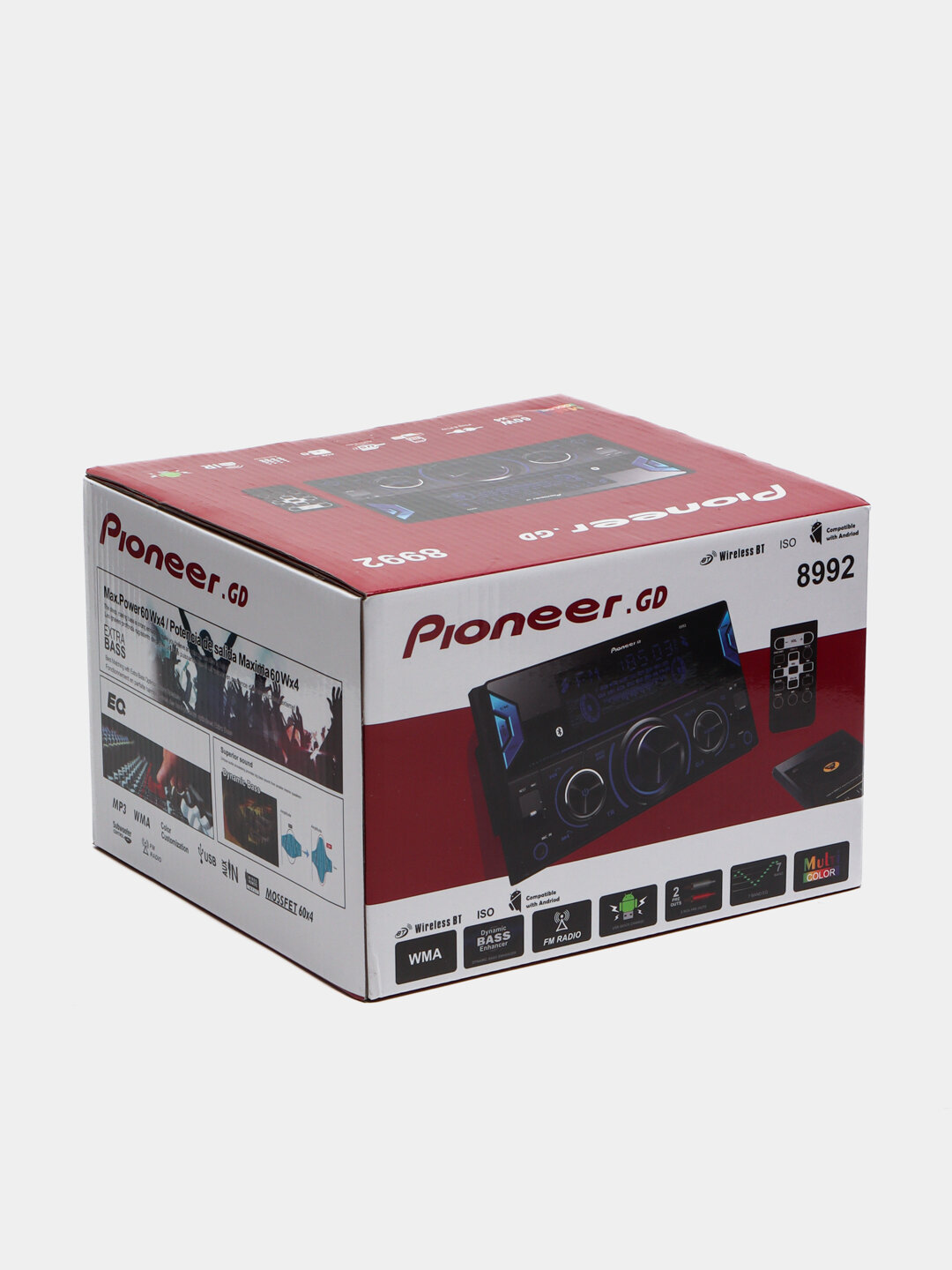 Автомагнитола Pioneer.GD, MP3/USB/AUX/MicroSD/FM-радио/Bluetooth, магнитофон Люкс Копия — фото 1