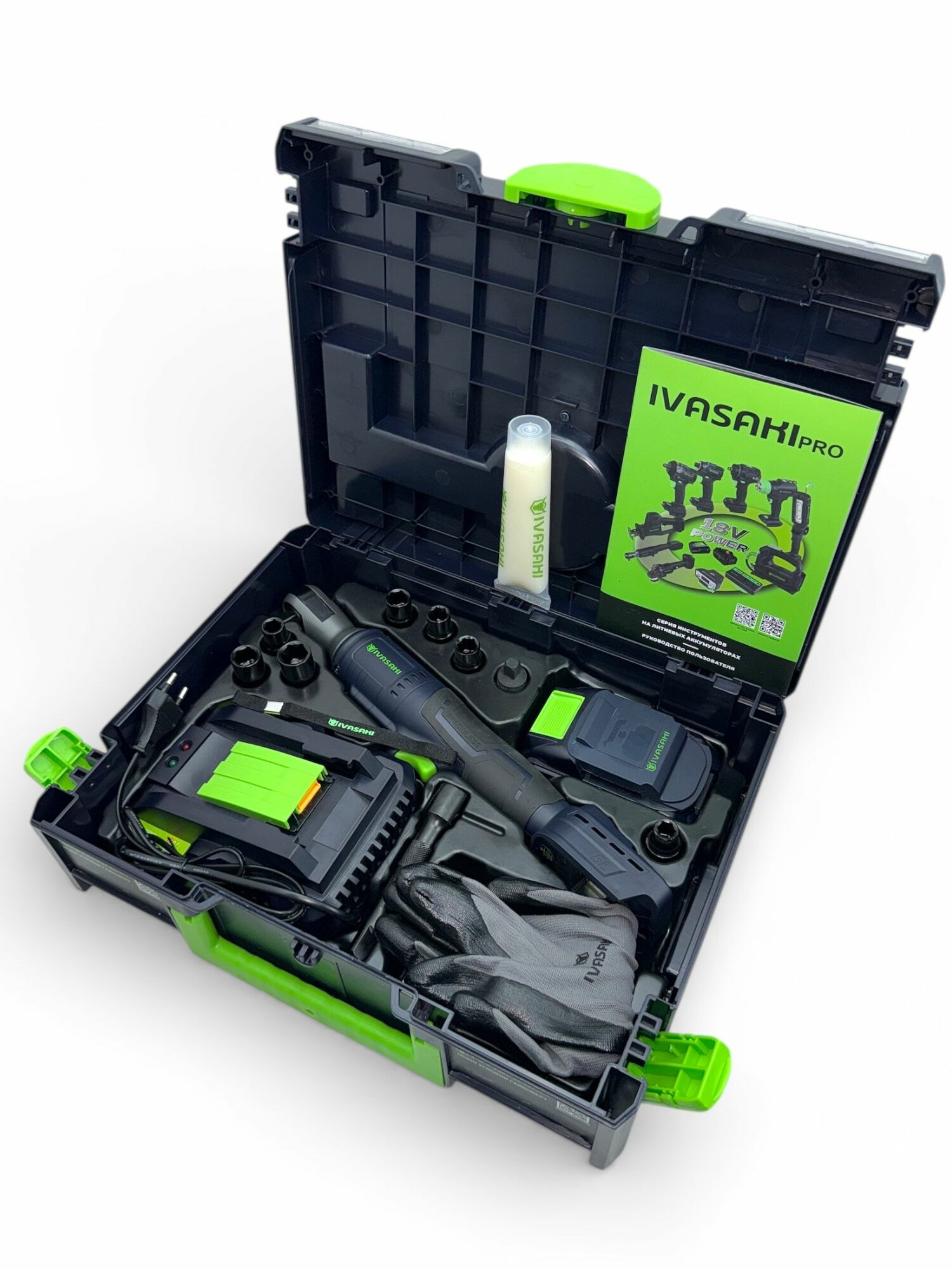 Угловой гайковерт ударный аккумуляторный 1/2 дюйма 1АКБ 4ач 1зу