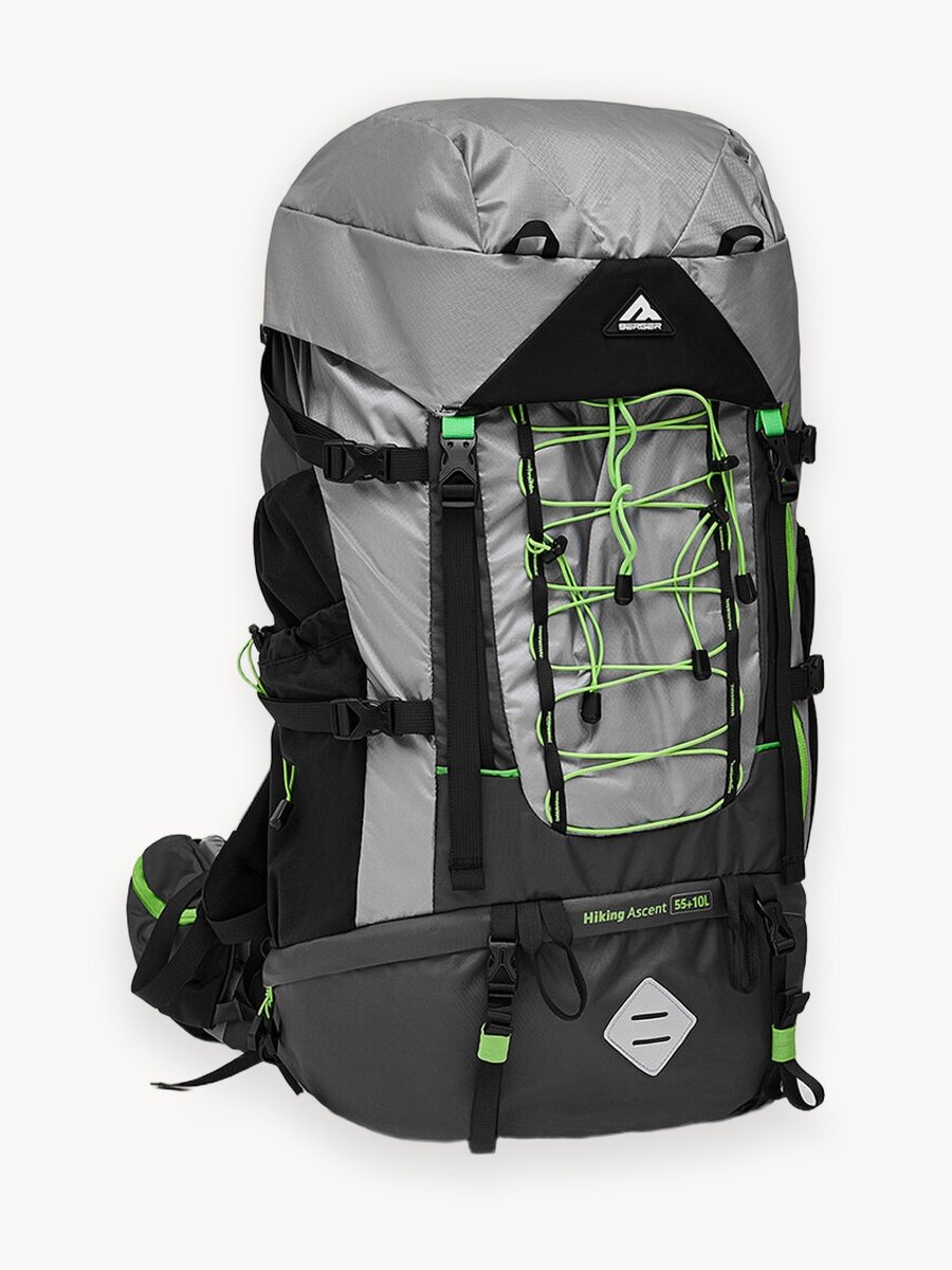Рюкзак туристический Berger Hiking Ascent, цвет серый, 55+10 л