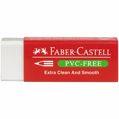 Ластик Faber-Castell PVC-free, прямоугольный, картонный футляр, в пленке, 63*22*11мм, 286083