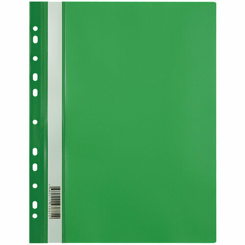 Папка-скоросшиватель пластик. перф. OfficeSpace А4, 120мкм, зеленая с прозр. верхом, 40 штук, 339890