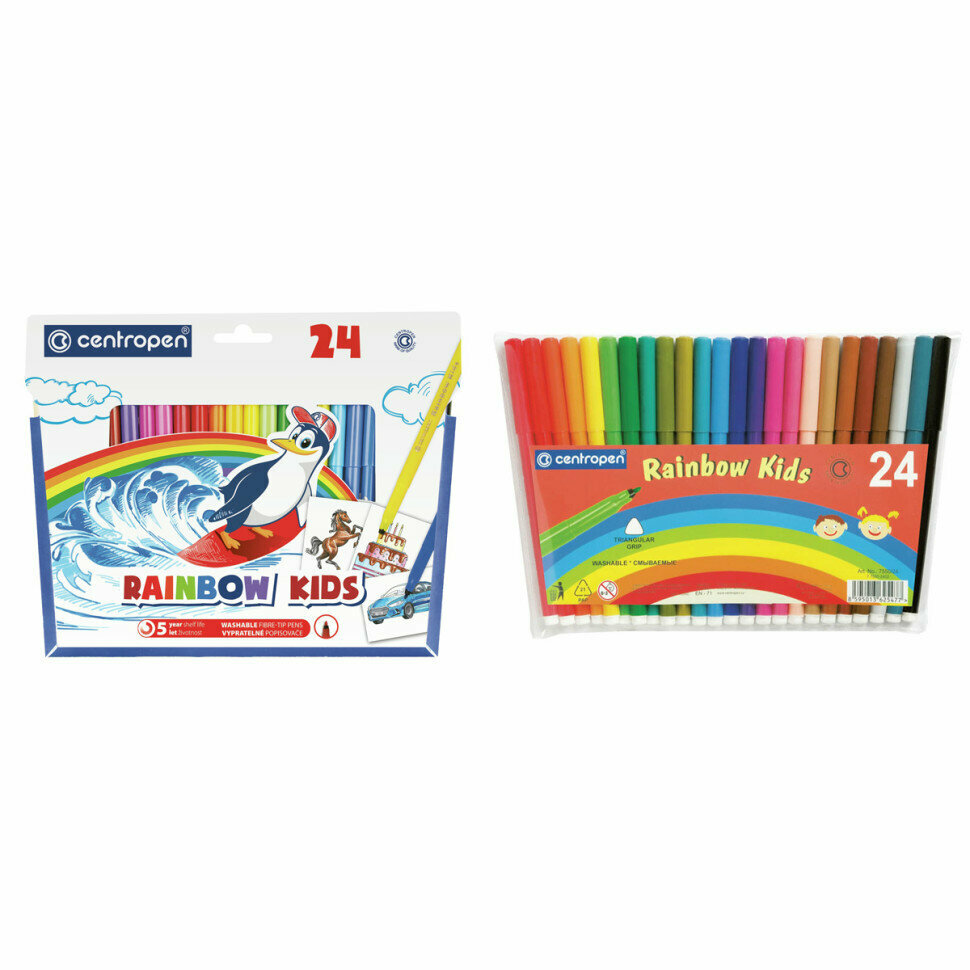 Фломастеры Centropen Rainbow Kids 24 цвета - фото №5