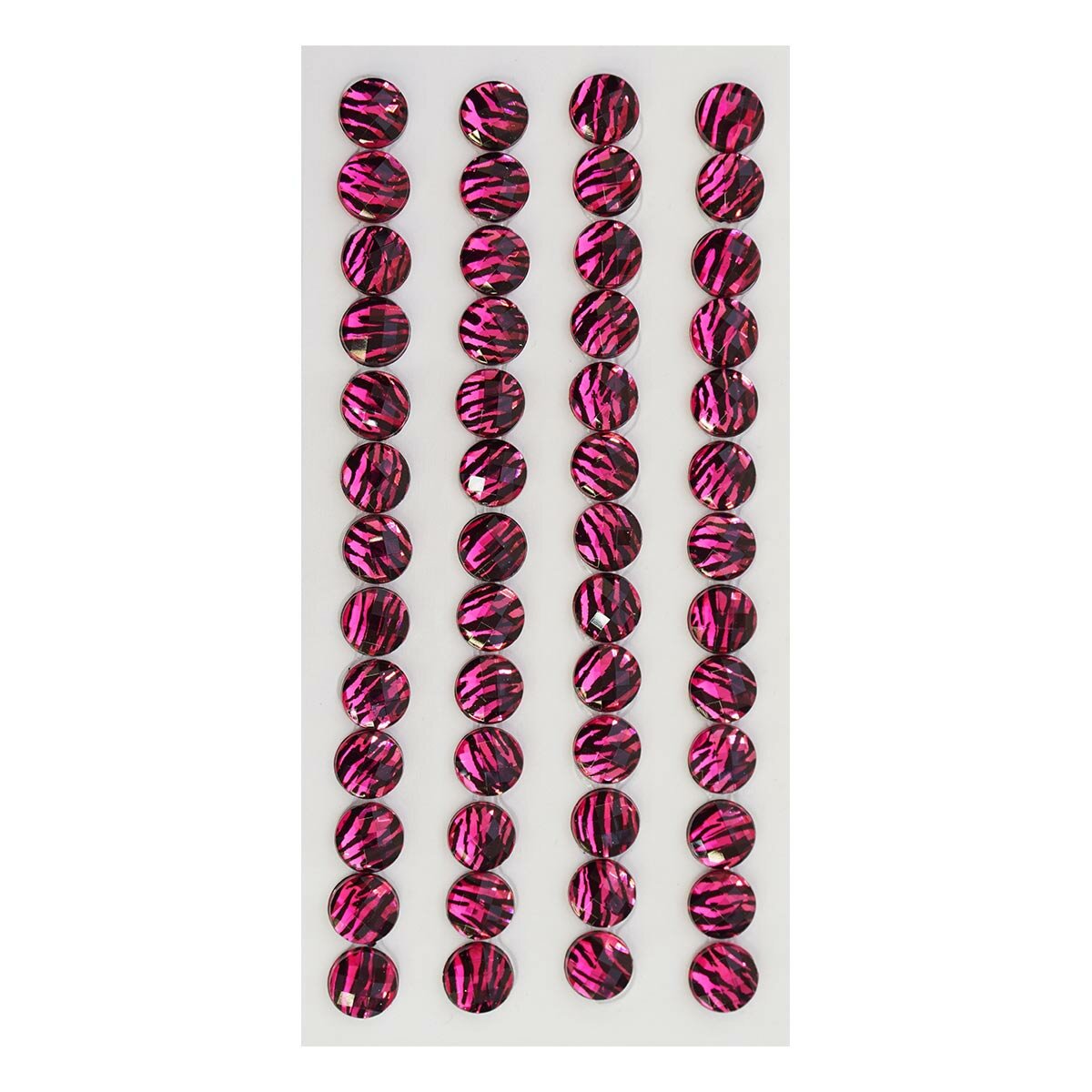 Стразы самоклеящиеся для творчества 'Зебра', цвет фуксия, 20 штук