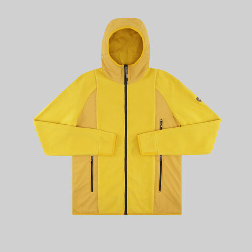 фото  куртка krakatau, силуэт прямой, капюшон, манжеты, карманы, размер l, желтый