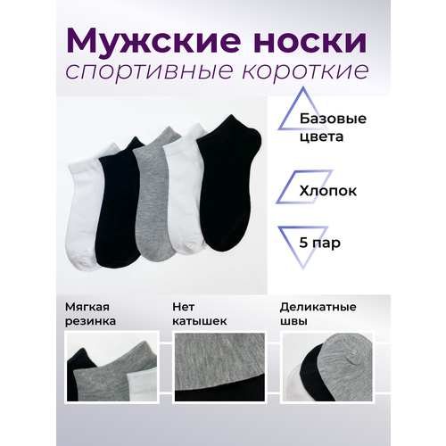 фото Носки , 5 пар, размер 41-47, белый, серый mrsocks11