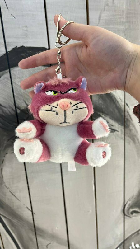 Мягкая игрушка - брелок кот Люцифер 10 см розовый