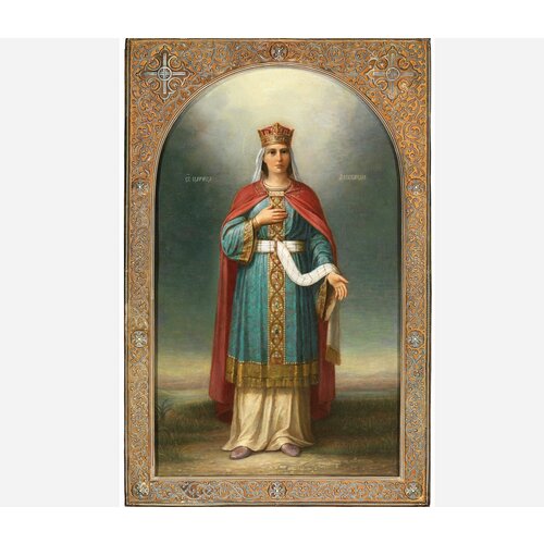 Икона святая царица Александра деревянная икона ручной работы на левкасе 40 см