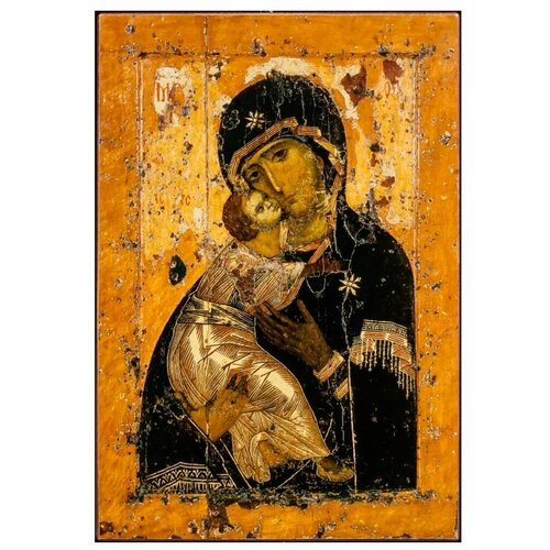 владимирская икона божией матери 12 097 Владимирская икона Божией Матери деревянная на левкасе 33 см