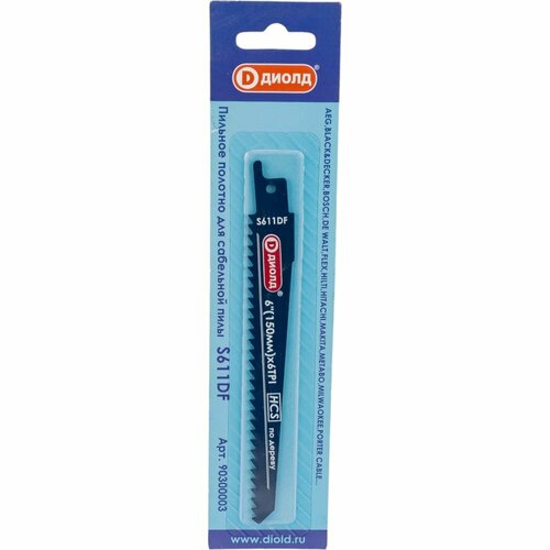 Полотно пильное по дереву для сабельной пилы диолд 150 мм 12 мм HCS 6 TPI 400₽