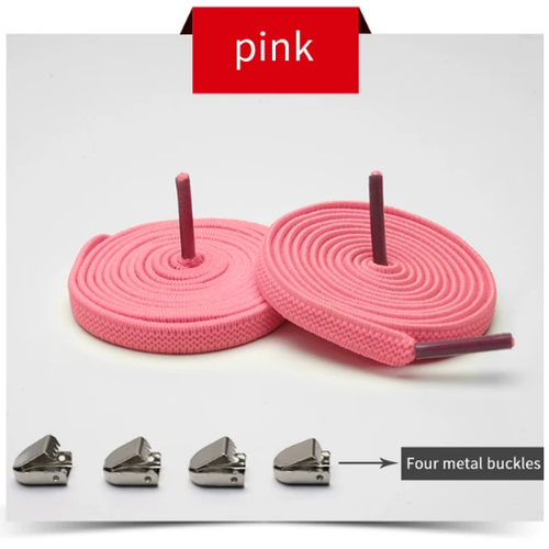 Шнурки эластичные для обуви, шнурки WVK с фиксаторами, розовые шнурки