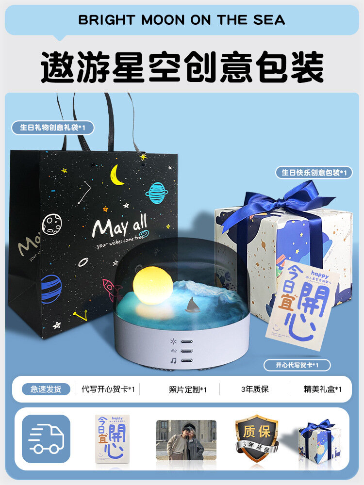 фото Ночник "Путешествующее звёздное небо", Bluetooth, с функцией аудио, белый