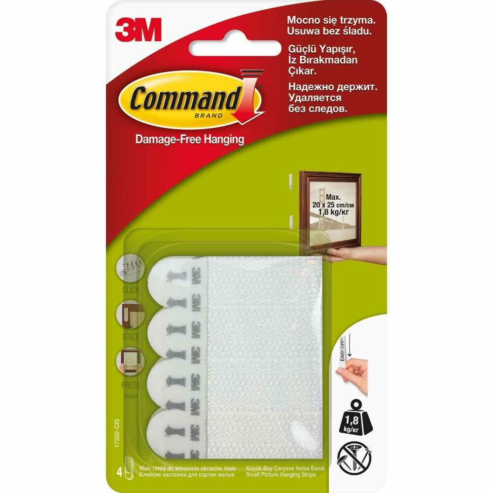 COMMAND 17202 Застежки для картин белые малые 4 пары 7100109089