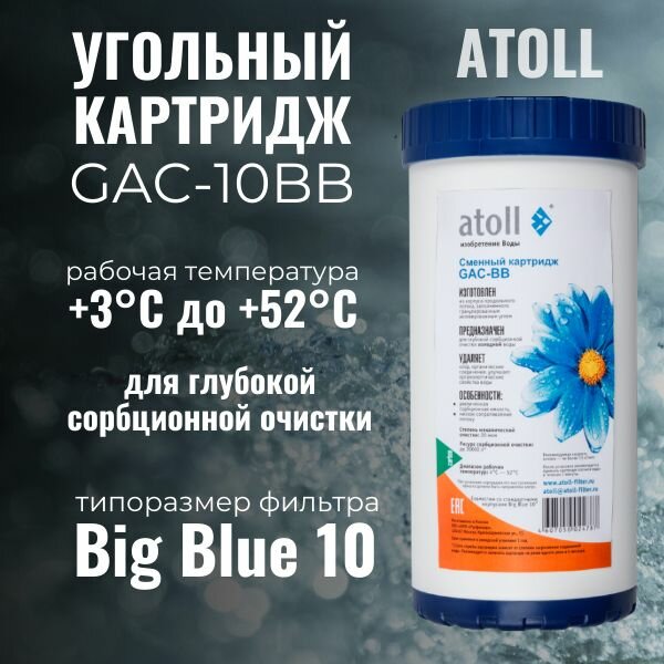 Картридж atoll GAC-BB (гранул. уголь)