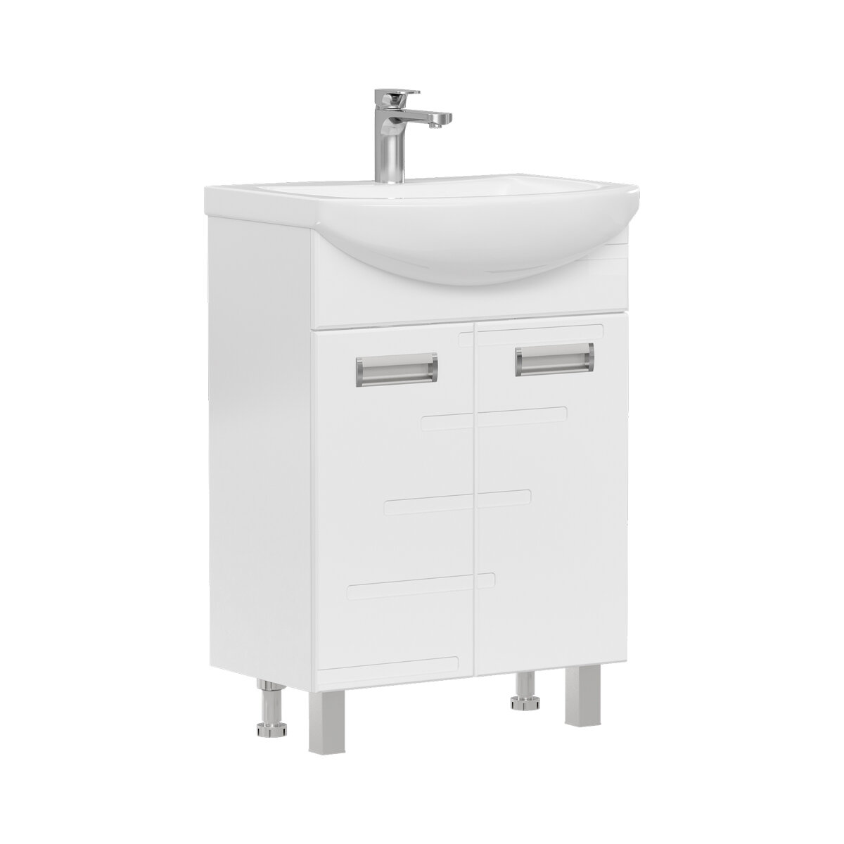 Тумба для ванной Volna Joli 60.2D напольная глянцевая белая 56x80x32 см
