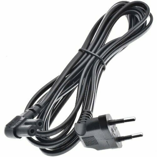 Кабель питания для бытовой техники Premier 5-183 CEE 7/16 - IEC C7 220в восьмёрка 2*0.75 угловые вилка/хвост - 3м чёрн