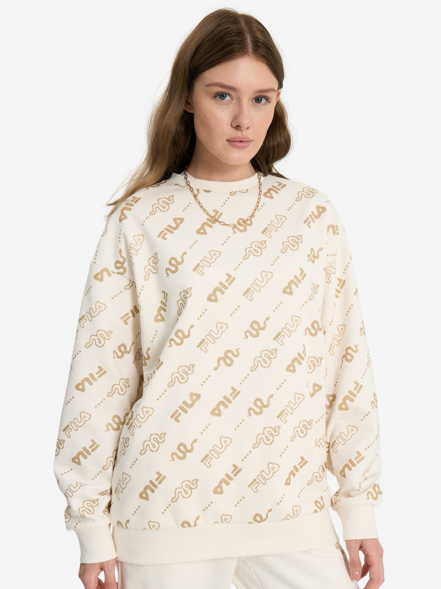 Свитшот Fila Women's holiday jumper, размер 42-44, , белый — фото 1