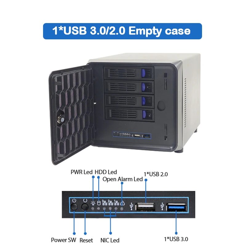 Корпус для накопителей Haoba 4 отсека Mini ITX, NAS04B