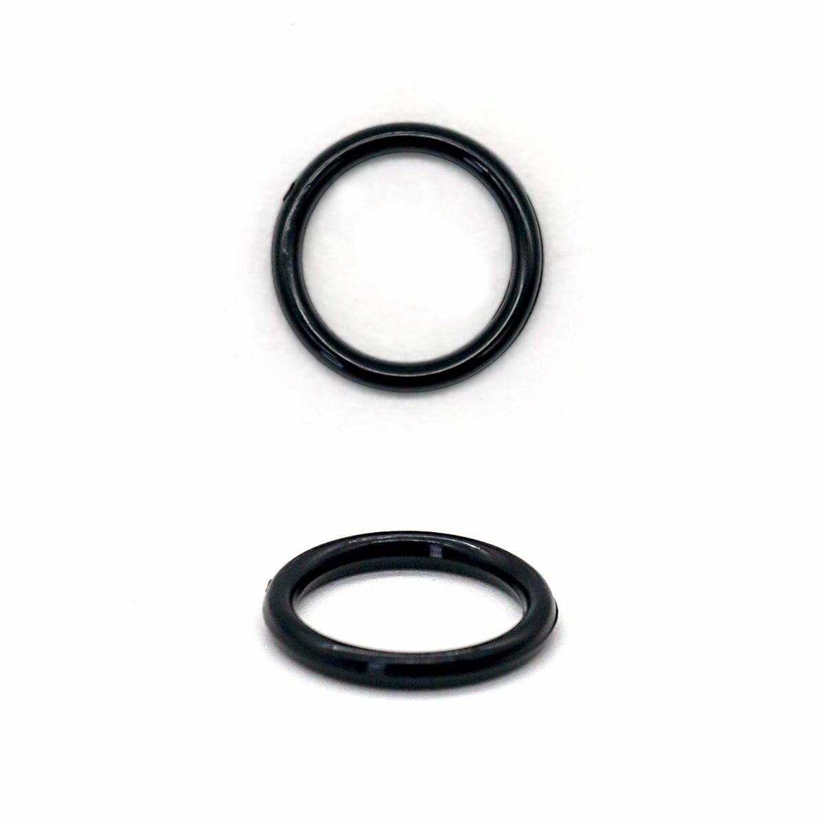 Кольца для бретелей бюстгальтера 12 мм, 100 шт, пластик, Айрис, черные — фото 1