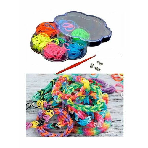 Набор для плетения Смехоторг Ромашка 2 набора 300 резиночек 5 цветов 193₽